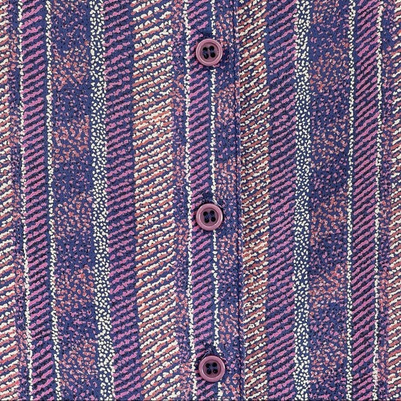 Vintage 90s Silk Blouse Boxy Short Sleeve Top 100% Silk Abstract Print | Small - Picture 4 of 10